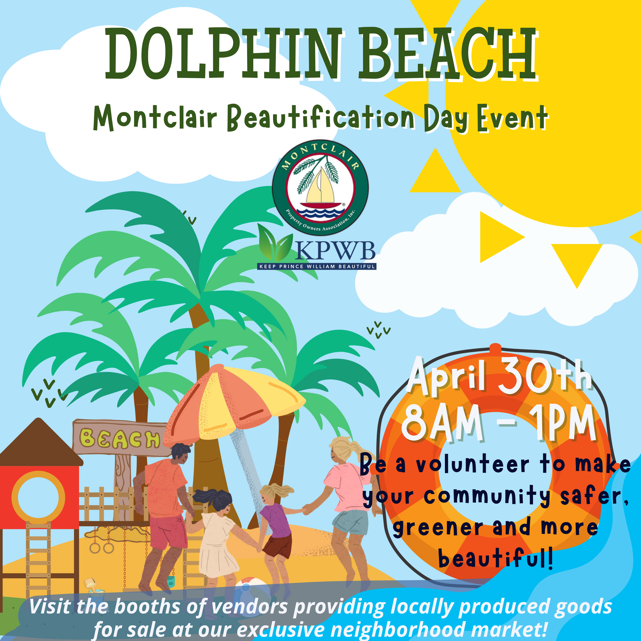 Dolphin Beach Event - Montclair Beautification Day